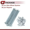 thumbnail image 5 of Unique Bargains 36 Set 13G Bicycle Spokes 13G Bike Wheel Spokes Galvanized Carbon Steel Silver Tone-107mm, 5 of 7
