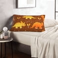 thumbnail image 6 of Pofeuu Dinosaurs and Leaves Print Polyester Microfiber Plush Pillowcases, Super Soft and Cozy Pillow Case Covers with Envelop Closure（Pillow core not included）-16"x24", 6 of 6