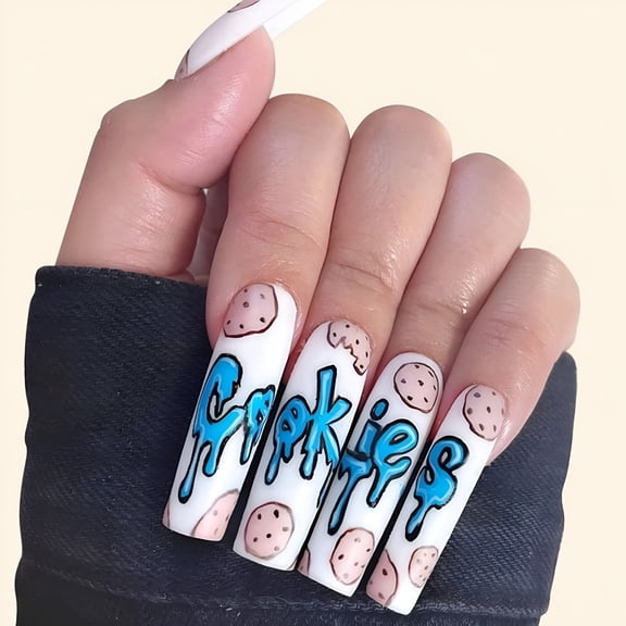 RAGUPEL 24 Pcs Press on Nails Coffin for Women, Extra Long Fake Nails Glue on Nails, False Nails with Glue