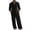 Black, variant on Migroa Mens 2 Pieces Cotton Linen Set Long Sleeve Shirts Casual Drawstring Yoga Pants Loose Fit Straight Legs Beach Trousers Summer Beach Wedding Outfits Black L