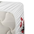 thumbnail image 3 of Ambesonne Sakura Fitted & Top Sheet Set with Sham, Watercolor Summer Garden, Vermilion Grey and White, 3 of 4