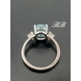 thumbnail image 2 of 10x8MM or 12x10mm Oval Light Blue CZ Three Stone Engagement Ring, 5A Quality Cubic Zirconia, Sterling Silver,, 2 of 4