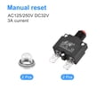 thumbnail image 3 of Unique Bargains Circuit Overload Protector 3A AC125/250V DC32V Push Button Thermal Circuit Breaker with Waterproof Caps 2pcs, 3 of 5