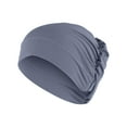 thumbnail image 1 of Women Solid Beading Hat Muslim Ruffle Cancer Chemo Hat Wrap Cap, 1 of 3