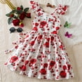 thumbnail image 2 of Zszcpp Summer Dresses For Girls 2025 Lovely Floral Prints Fly Sleeve Square Collar Suspenders Leisure Beach Princess Going Out Holiday Flower Girl Dresses, 2 of 9