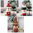 thumbnail image 1 of Juego de fundas navideñas para botellas de vino, bolsas tejidas para botellas de vino con muñeco de nieve de Papá Noel, decoraciones para mesa de cena, regalos de Año Nuevo（Mixed 3PCS, 1 of 5