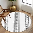 thumbnail image 3 of Black Geometric Round Area Rug 6 FT, Non Slip Bedroom Area Rug, Boho Lines White Modern Abstract Art Washable Soft Circular Carpet Floor Mat for Kitchen Dining Room Home Office Kids Room, 3 of 9