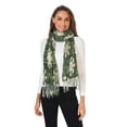 thumbnail image 2 of FORMRS Womens Scarf Winter Soft Long Big Warm Shawls Wrap Tassel Scarves, Green Snowflakes Pattern, 2 of 9