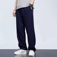 thumbnail image 2 of Blekii Men's Waffle Knit Joggers, Summer Weight Sweatpants with Straight Leg, Loose Fit Casual Pants for Lounge, Breathable Comfort Bottoms, Versatile Pants for Home, Travel, Or, 2 of 10