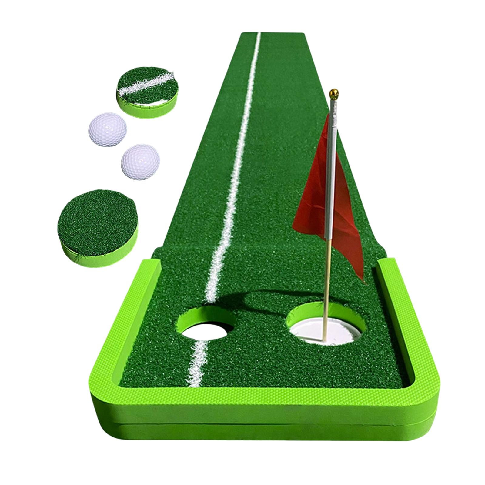 DimyFew Golf Green Putting Mat with Ball and Flags Indoor Outdoor Foldable Golf Practice