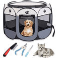 thumbnail image 1 of Casa para Perros Malubero con Valla Plegable Gris Malu1588, 1 of 3