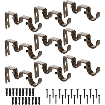 9 Pack Brown Curtain Rod Bracket Double Holder Heavy Duty Wall Mount Hanging For 1 And 5 8 Rods Dry Window Bedroom Canada 9 Pack Brown Curtain Rod Bracket, Brown Curtain Rod Brackets