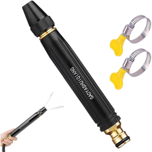 Home High Pressure Car Wash Water Gun with Booster Nozzle – Adjustable Metal Garden Hose Sprinkler – Effortless Dirt Removal (1PCS Set)