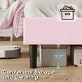 thumbnail image 6 of Merluxy Twin Bed Frame with LED Light,Adjustable Cloud Headboard,No Box Spring Needed,Pink, 6 of 9