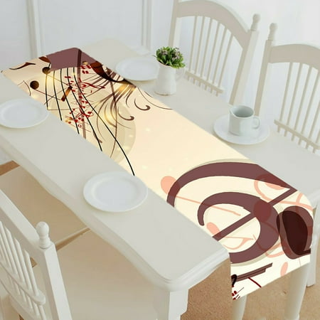 

ECZJNT Creative music notes table runner table cloth tea table cloth 14x72 Inch
