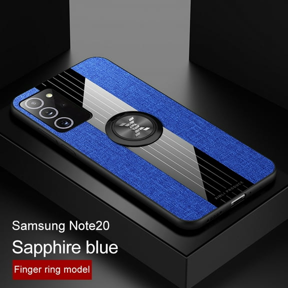 Dteck Case For Samsung Galaxy Note 20 (6.7 inches),Ultra Slim Ring Holder Rubber Bumper Case Kickstand Shockproof Back Phone Cover (without Screen Protector),Blue