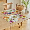 thumbnail image 5 of Pratyus Flowers Linen Dining Table Placemats Set of 4, Ideal for Birthday Parties, Christmas, Restaurants, Buffets & Home Decoration 18x12in, 5 of 8