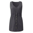 thumbnail image 3 of Aayomet Plus Size Tops For Women Womens Summer Sleeveless Tank Tops Vneck Loose Fit Tunic Side Split Tshirt Casual Blouse 2023,Dark Gray XXL, 3 of 5