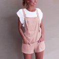 thumbnail image 2 of Babysbule Women Shorts Clearance Women Elastic Waist Dungarees Linen Cotton Pockets Rompers Playsuit Shorts PK/XL, 2 of 5