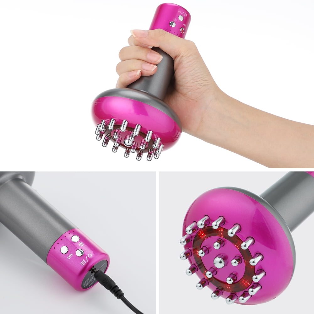 Flaremore Electric Meridian Brush,Massage Meridian Brush with Red Light,Heating Scraping Device,6 Gears Microcurrent Vibration and Hot Compress,Purple