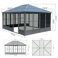 thumbnail image 2 of Domi Outdoor 16.5x13 Ft Sunroom, All-Season Solarium Aluminum Hardtop Gazebo with Galvanized Steel Roof, Movable PE Screen, Sliding Door, Sun Room Pavilion Gazebo for Deck Backyard Garden, 2 of 9