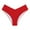 Red, variant on Women's V Cut High Waist Bikini Bottoms - Ribbed High Cut Swimwear with Medium Coverage - Nylon Spandex - S-XL