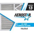 thumbnail image 1 of Aerostar 16x25x5 MERV 13 - 2 Count - Pleated HVAC, Furnace & Air Conditioner Filters - Removes Bacteria, Dust, Cold & Flu Germs, Lint, Mold, Pet Dander, Allergy-Causing Pollen, 1 of 4