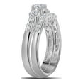 thumbnail image 2 of Diamond Princess 14kt White Gold Round Diamond 3-Stone Bridal Wedding Ring Band Set 1 Cttw, 2 of 4