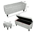 thumbnail image 6 of Hofitlead 43.3 '' Fabric Ottoman Storage Bench, with 2 Ottoman Footstool,Hinged Lid Lift Top(Gray), 6 of 8