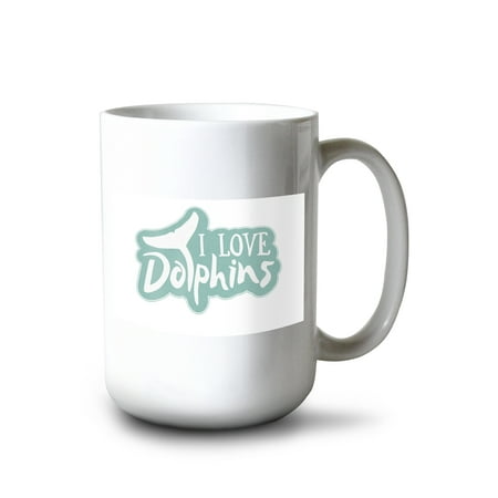 

Lantern Press 15 fl oz Ceramic Mug I Love Sea Turtles Contour Dishwasher & Microwave Safe