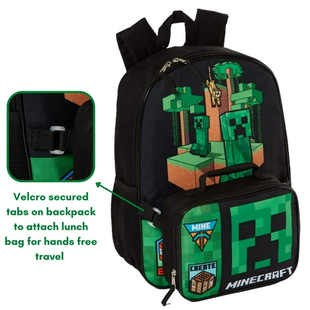 Mochila RALME Minecraft de 16 pulgadas con set de lonchera para ninos Walmart en linea