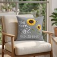 thumbnail image 4 of Pillow Covers 18x18 Set of 2, Sunflowers Square Throw Pillow Covers for Couch/Sofa/Living Room, Modern Bee You Are My Sunshine Grey Decorative Soft Pillowcases for Couch Throw Pillows, 4 of 9