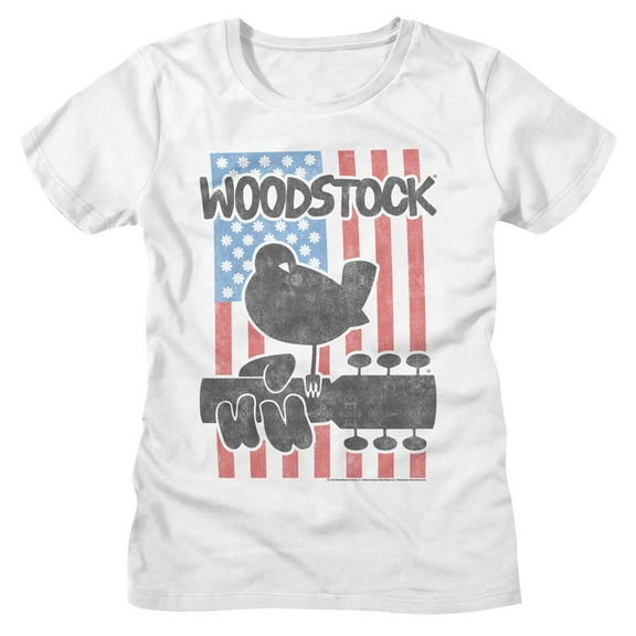 Woodstock Star-Spangled Flower Power Women's T Shirt (S)
