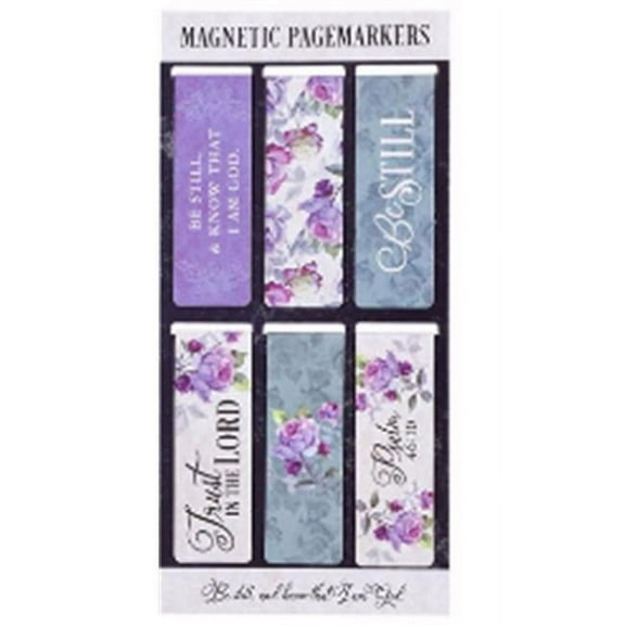Christian Art Gifts Be Still Magnetic Pagemarker Bookmark - Set of 6