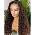 thumbnail image 2 of Soft Kinky Curly  26 Inch Ombre Brown Blonde Synthetic Glueless  Hair 180%Density|Lace Front Wig | Preplucked Baby Hair & Heat Resistant | Daily Wig for Women), 2 of 3