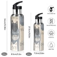 thumbnail image 2 of Yayeee 20oz Insulated Water Bottle Double Wall Stainless Steel with Flip Straw Lid, Blue Cute Cats, 2 of 7