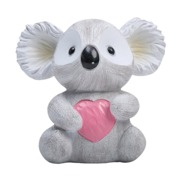 Koala Shape Piggy Bank Cartoon Saving Pot Artificial Creative Animal Statue Money Tank para sala de té de la oficina interior Gabinete de televisión Gris