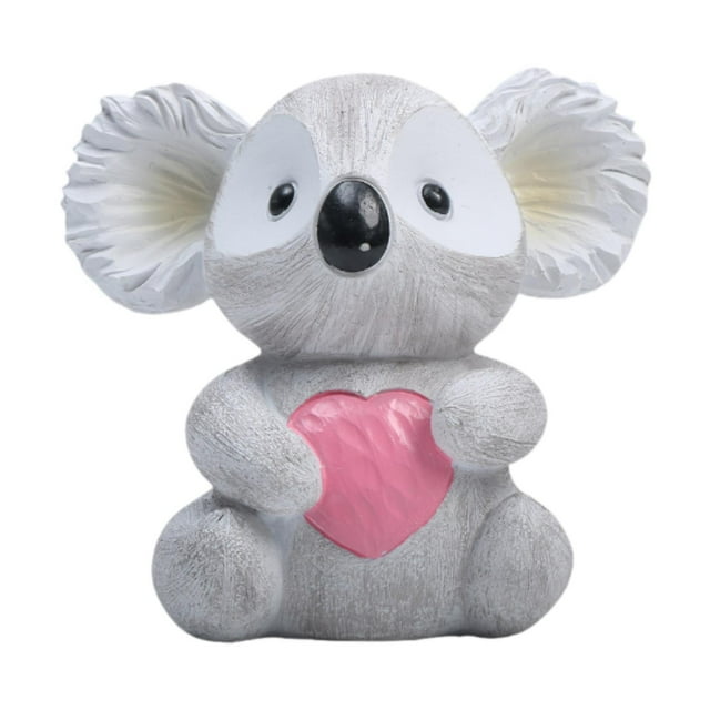 Alcancía con forma de koala, estatua de animal, manualidades, centro de mesa, dinero creativo Gris