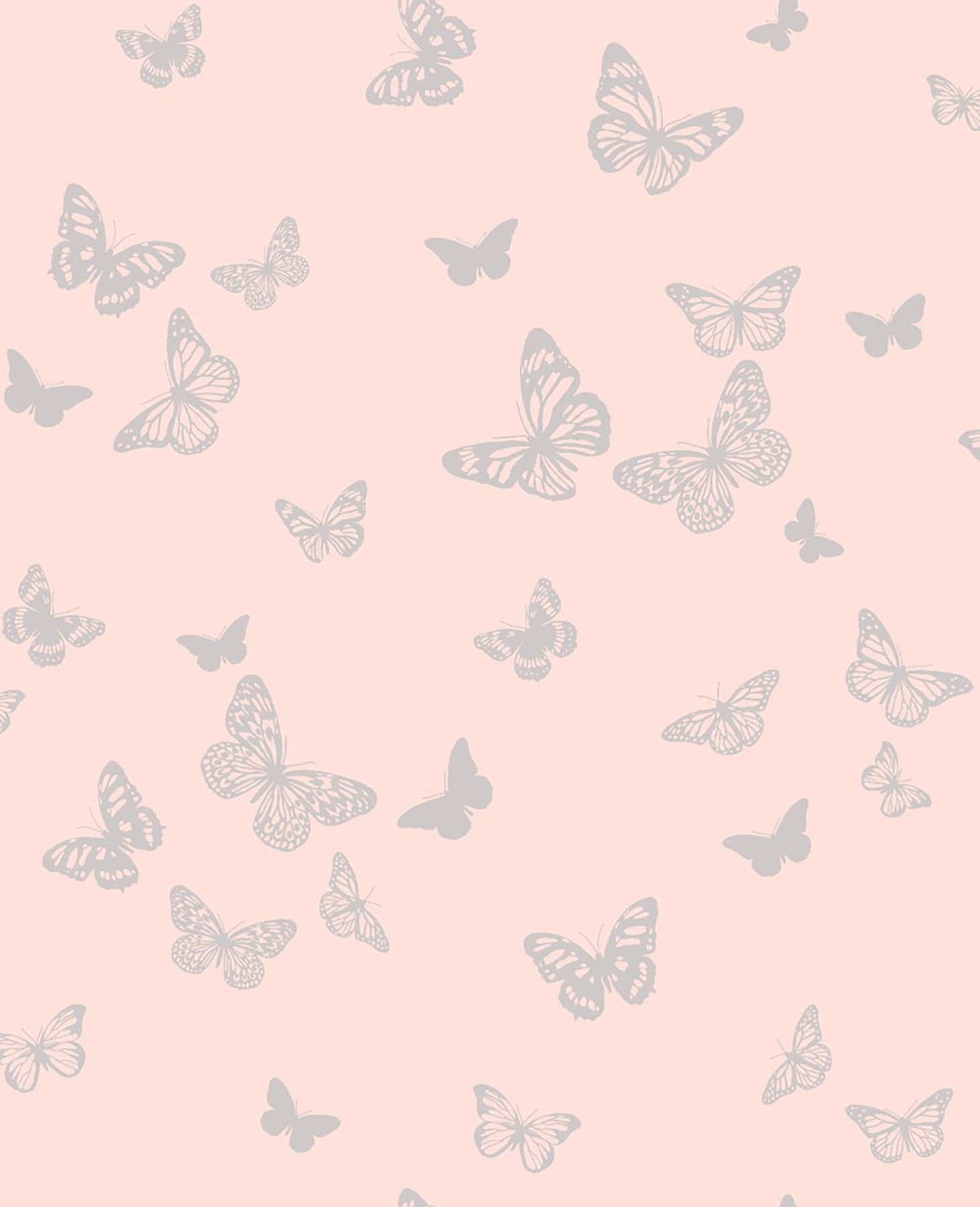 Dolls House Miniature Butterflys On Pale Peach Wallpaper 