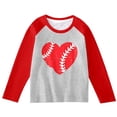 thumbnail image 4 of Girls Long Sleeve Shirts Crewneck Graphic Tees Spring Tops for Girls 4t Casual Color Block Cute Pullover Blouses Tops(Size 3-4 Years,1-Red), 4 of 4