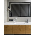 thumbnail image 2 of Espejo de tocador de pared con marco flotante negro brillante Fine Art Tj, 2 of 5