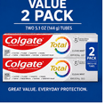 thumbnail image 2 of Colgate Total Clean Mint Toothpaste, Anticavity & Antigingivitis Fluoride Toothpaste, Long Lasting Fresh Breath, 5.1 Oz Tubes, 2 Pack, 2 of 7