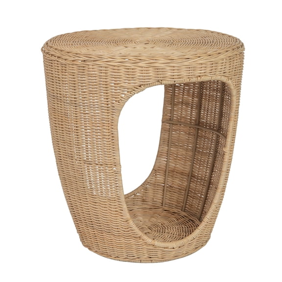 Kouboo Naya Coastal Storage Wicker Round End Table