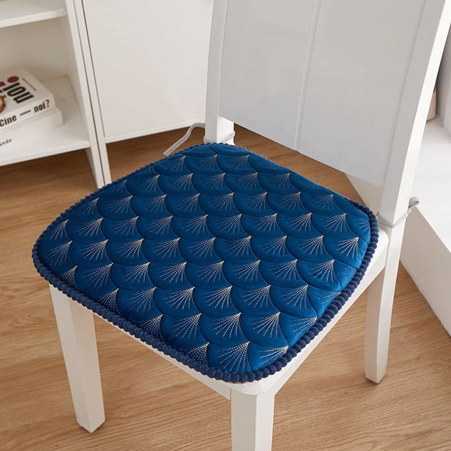 Nvzi Cojín para jardín, terraza, hogar, cocina, oficina, grueso y cómodo, 16,53 x 17,32 pulgadas (azul)