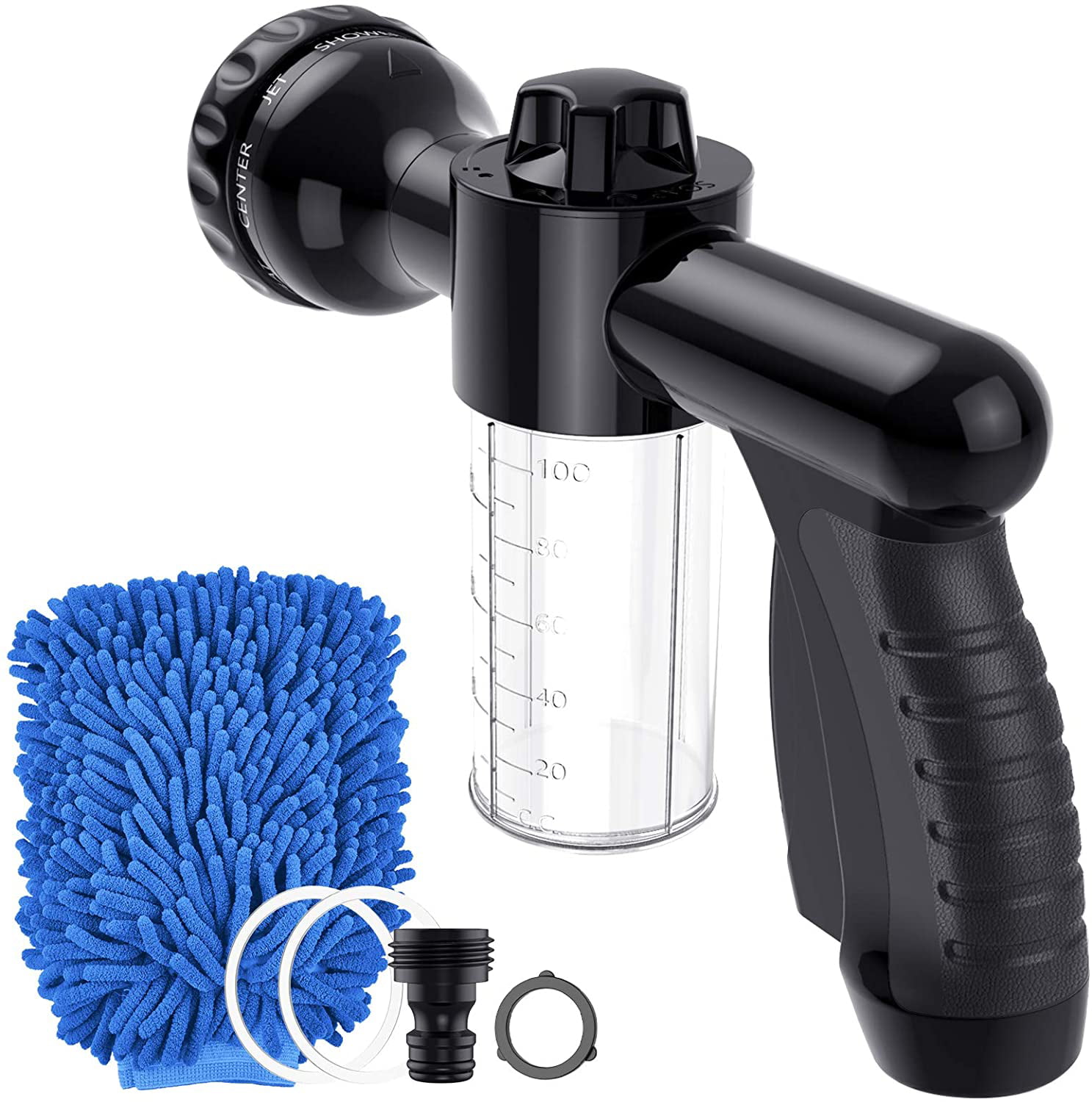 Foam Cannon for Car Home Cleaning and Garden Use with 1L Bottle SUNYPLAY Car Wash Foam Gun,Adjustable Hose Wash Sprayer & Soap Ratio Dial