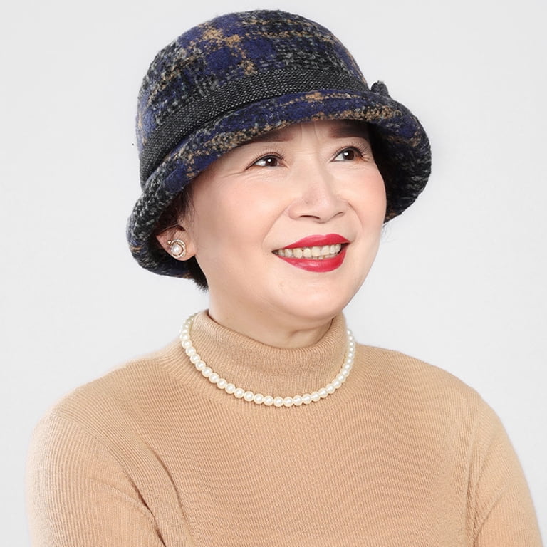 Winter Cloche Bucket Hat for Women Wool Elegant Dress 1920s 