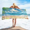 thumbnail image 2 of Tropical Ocean Palm Tree Beach Towel – Quick-Dry Microfiber Towel for Travel & Yoga, 2 of 6