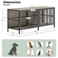 thumbnail image 5 of 80" Dog Crate Furniture,  Heavy Duty Double-Door Dog Indoor Kennel End Table for Decoration & Large Dogs, Gray, 5 of 8