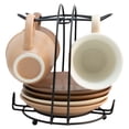 thumbnail image 3 of Set De 4 Tazas De Porcelana para Esperesso Con Platos y Rack Organizador, Juego Organizador en Tonos Tierra, Perfectas para Espresso individual, Doble o Capuchino, 3 of 5