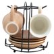 thumbnail image 3 of Set De 4 Tazas De Porcelana para Esperesso Con Platos y Rack Organizador, Juego Organizador en Tonos Tierra, Perfectas para Espresso individual, Doble o Capuchino, 3 of 5